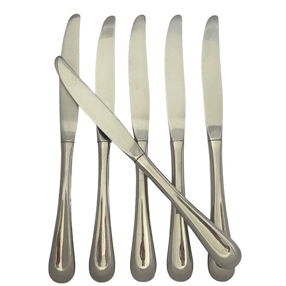 Oneida Satin Sand Dune Everyday Flatware Set Of 6 Dinner Knives Stainless Steel - Picture 3 of 9